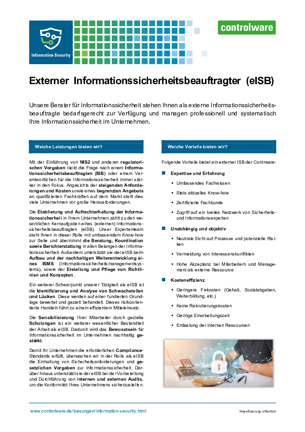 PDF: Externer Informationssicherheitsbeauftragter (eISB)